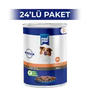 Paw Paw Jelly Somonlu Yetişkin Köpek Konserve Maması 400 gr 12 Adet