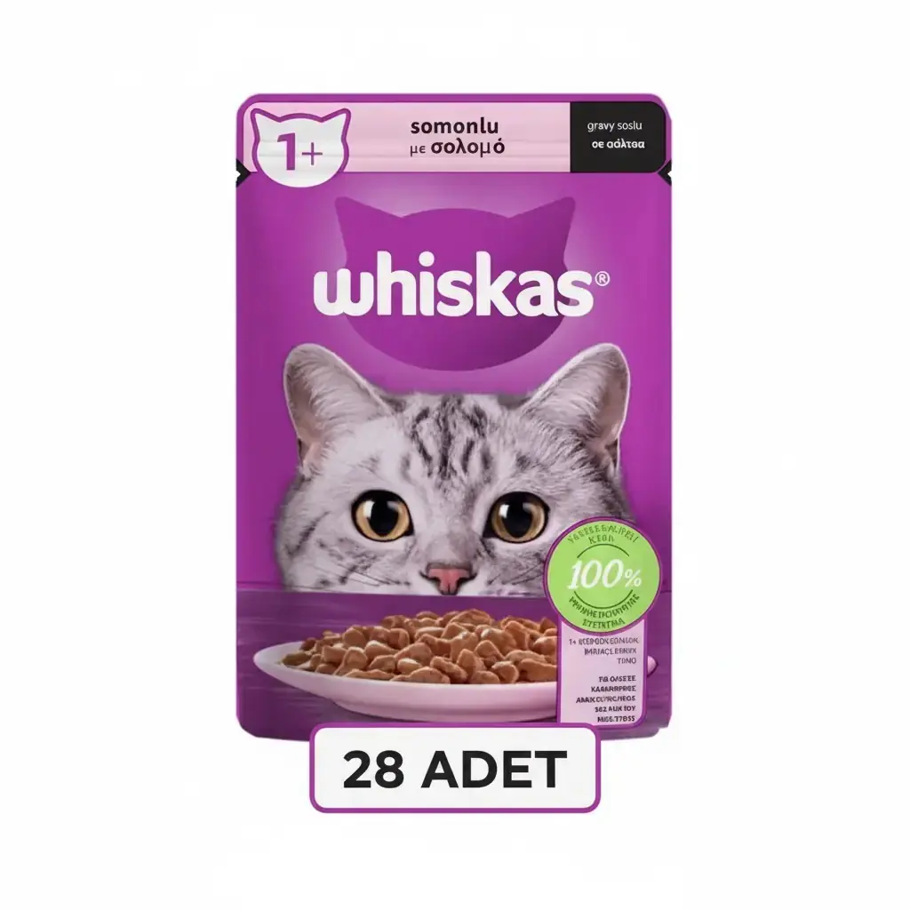 Ürün görseli: Whiskas Somonlu Poşet Yaş Mama 85 G 28 Adet