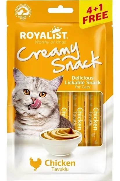 Ürün görseli: Royalist Creamy Snack-chicken Tavuklu Kedi Ödül Maması 75 gr
