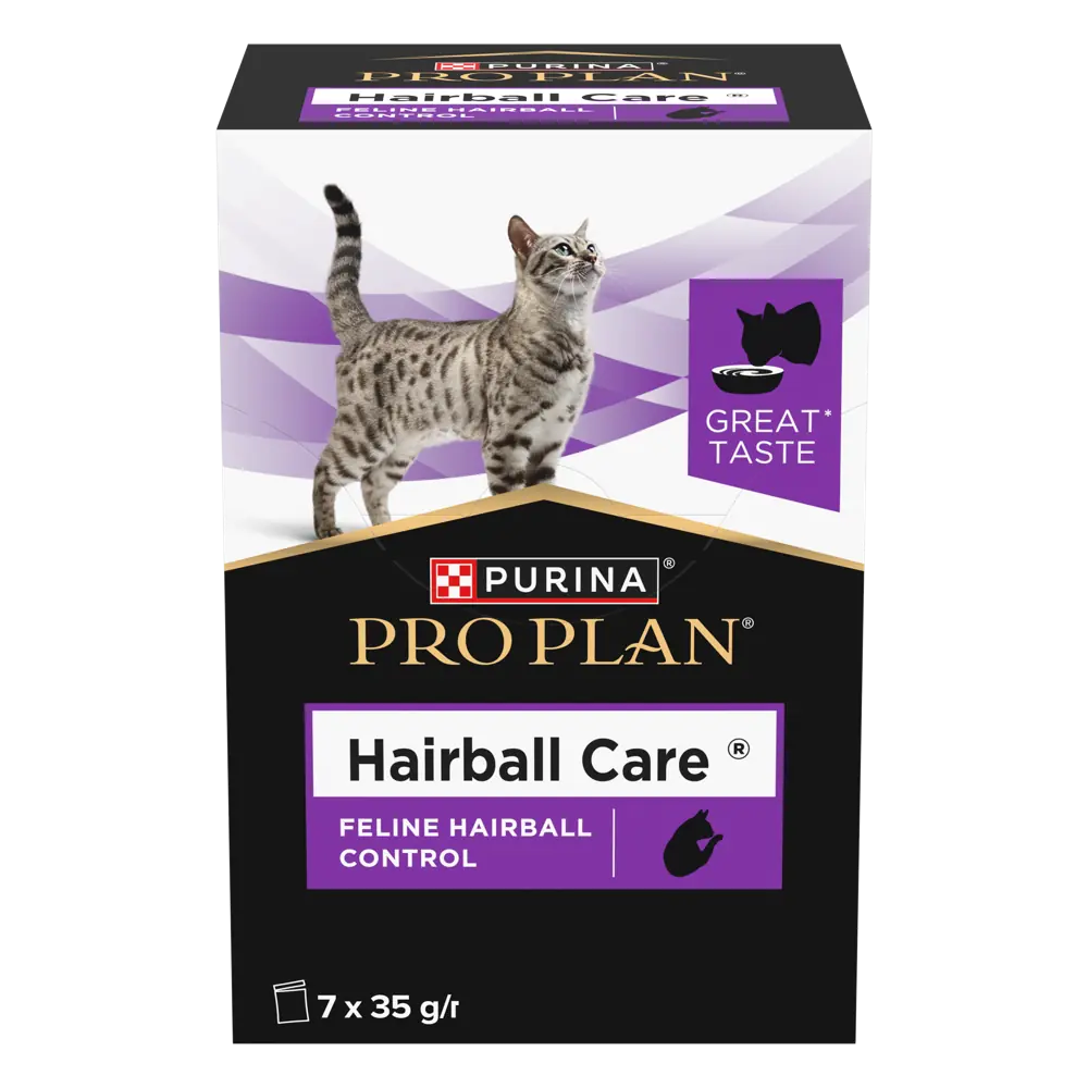 Ürün görseli: Pro Plan Hairball Care Kediler İçin Tüy Yumağı Kontrolü Ek Besin 7x35 g