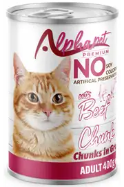 Alphapet Sığırlı Parça Etli Yetişkin Kedi Konserve 400gr
