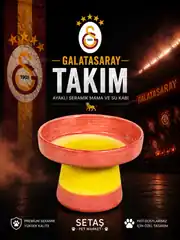 Sarı Kırmızı Ayaklı Seramik Mama Kabı – Galatasaray Taraftar Serisi
