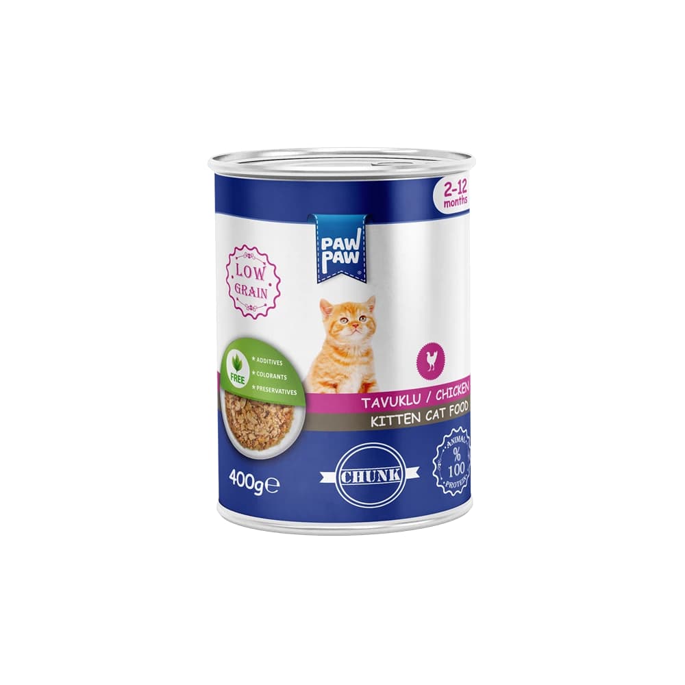 Ürün görseli: PawPaw Tavuk Etli Pate Yavru Kedi Konserve 400 G 12'li