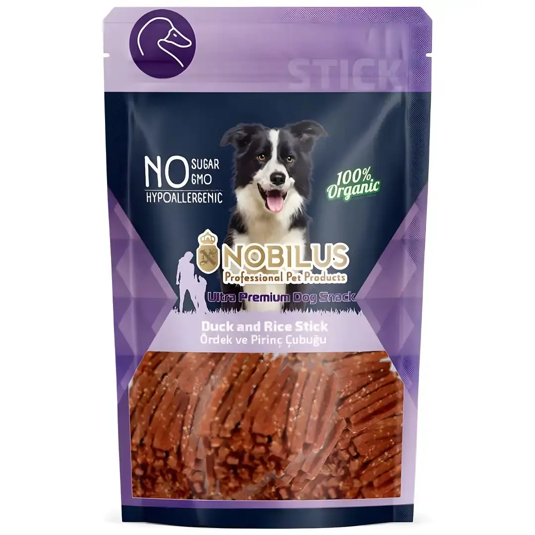 Ürün görseli: Nobilus Ördek ve Pirinçli Çubuk Köpek Ödül Maması 80 gr