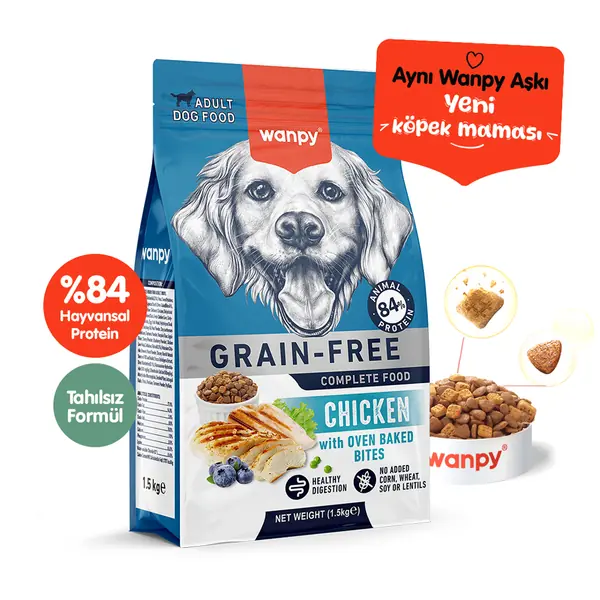 Ürün görseli: Wanpy Tahılsız Tavuklu Yetişkin Köpek Maması 1,5 kg