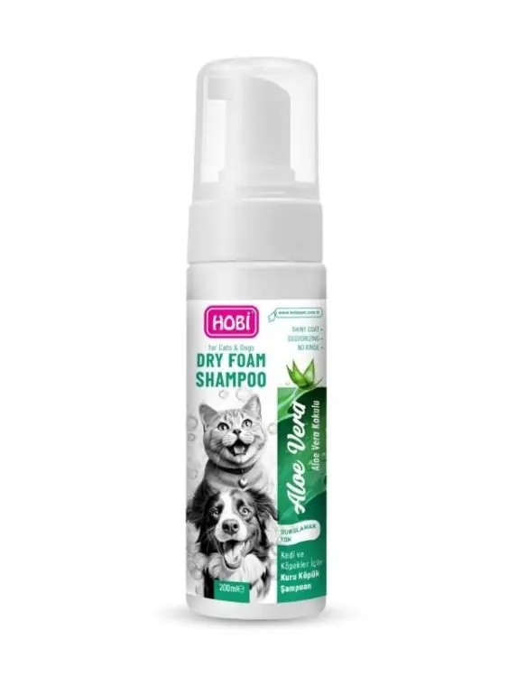 Ürün görseli: Hobi Aloe Vera Özlü Kedi ve Köpekler İçin Köpük Şampuan 200ml