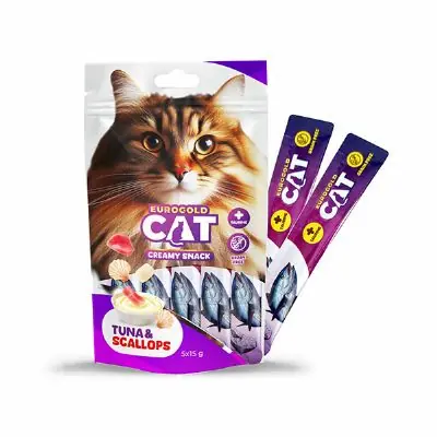 Ürün görseli: Euro Gold Cat Sıvı Kedi Ödülü Ton - Deniz Tarağı 5x15Gr - 12 Paket