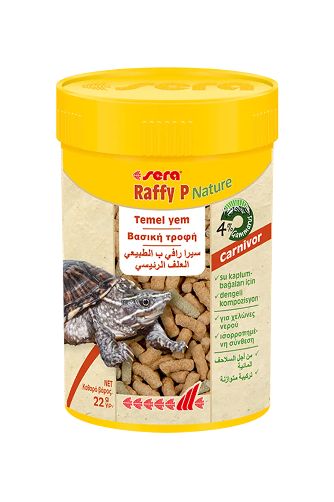 Ürün görseli: Sera Raffy P Nature Kaplumbağa Yemi 100 Ml