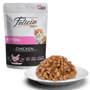 Felicia Tahılsız 85 gr Pouch Yavru Tavuklu Yaş Kedi Maması 12 Adet