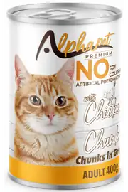 Alphapet Tavuklu Parça Etli Yetişkin Kedi Konserve 400GR