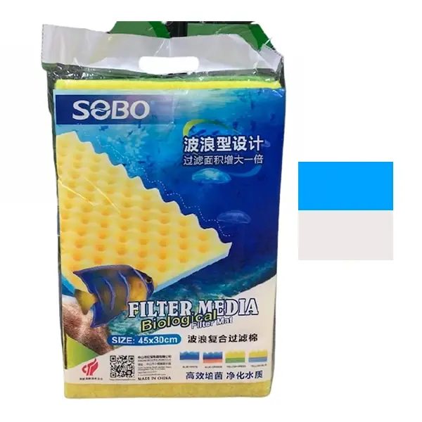 Ürün görseli: Sobo Biyolojik Filtre Süngeri 45x30x2 Mavi Beyaz