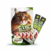 EuroGold Cat Sıvı Kedi Ödülü Tavuk - Ciğer 5x15Gr - 12 Paket