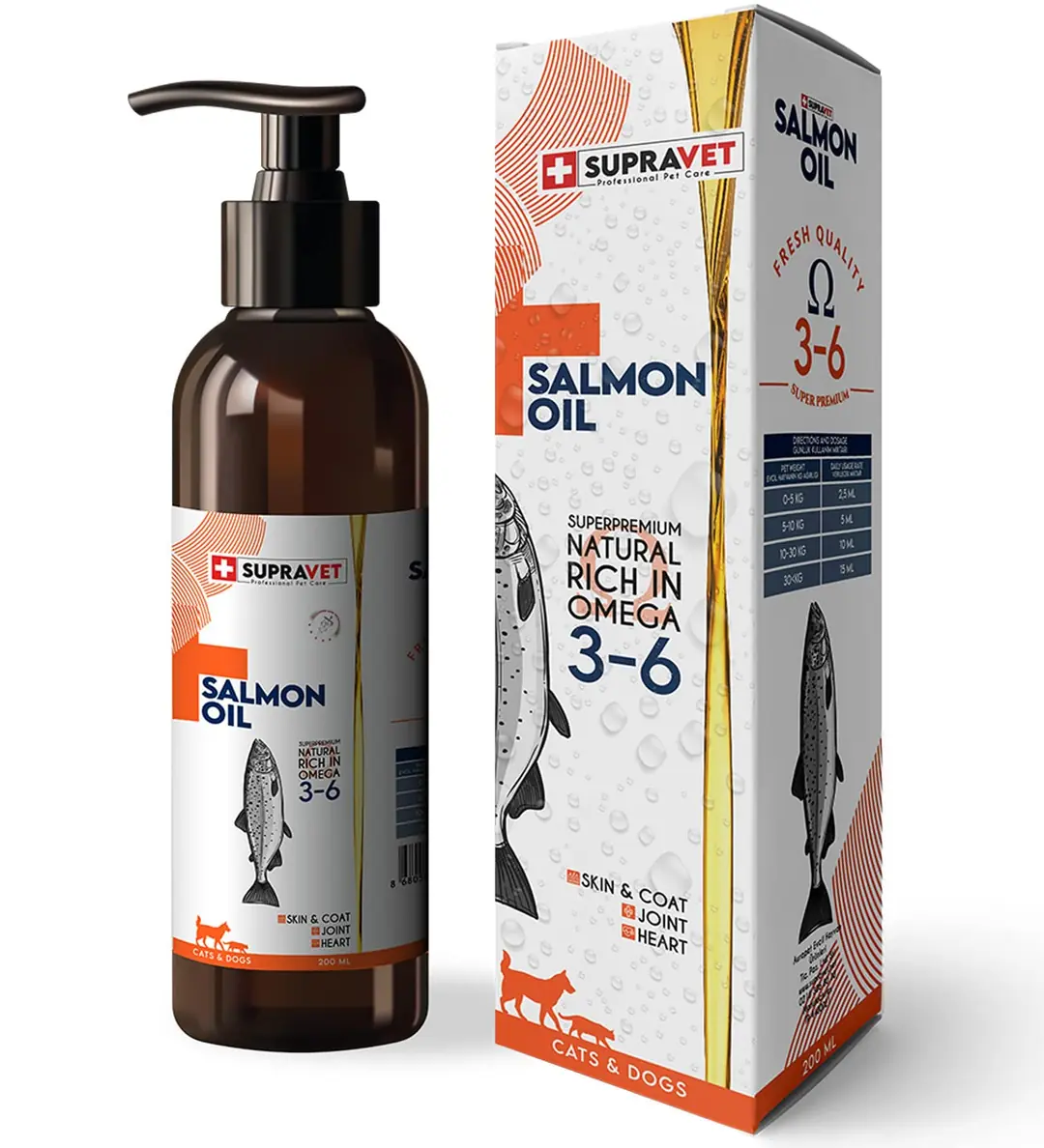 Ürün görseli: Supravet Salmon Oil Deri Tüy ve Sindirim İştah Açıcı Kedi ve Köpek Somon Yağı