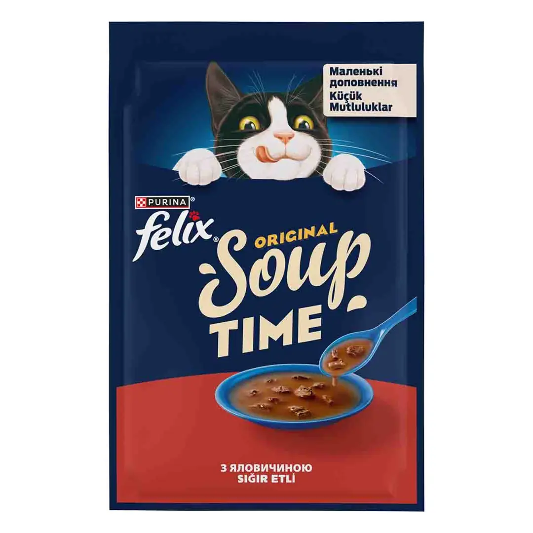 Ürün görseli: Felix Sığır Etli Kedi Çorbası 30x48g