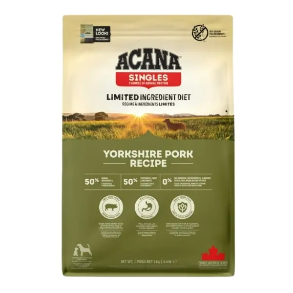 Ürün görseli: Acana Singles Yorkshire Pork Domuz Etli 11.4 kg Yetişkin Köpek Maması