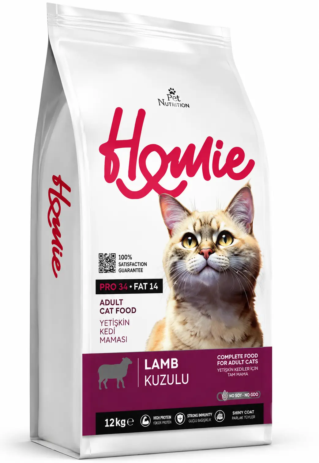 Ürün görseli: Homie Az Tahıllı Kuzu Etli Yetişkin Kedi Maması 3.75 Kg