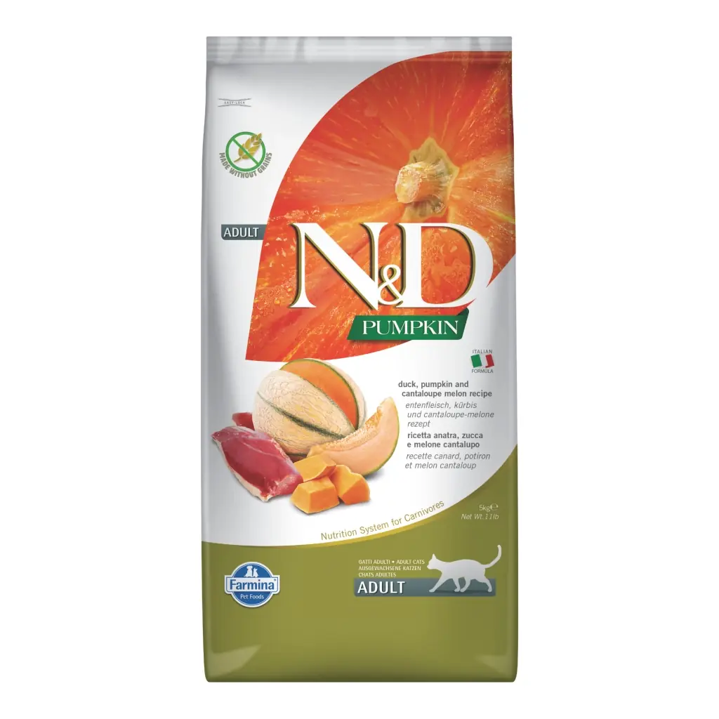 Ürün görseli: N&D Pumpkin Tahılsız Ördek Etli Balkabaklı ve Kavunlu 1.5 kg Yetişkin Kedi Maması