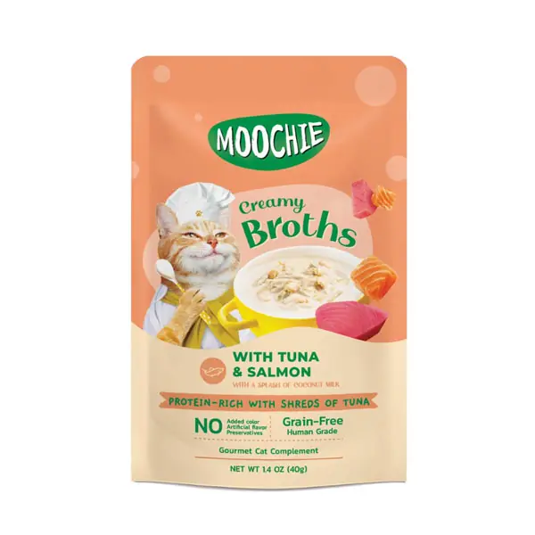 Ürün görseli: Moochie Çorba Kedi Ödülü Ton-Somon 40 Gr