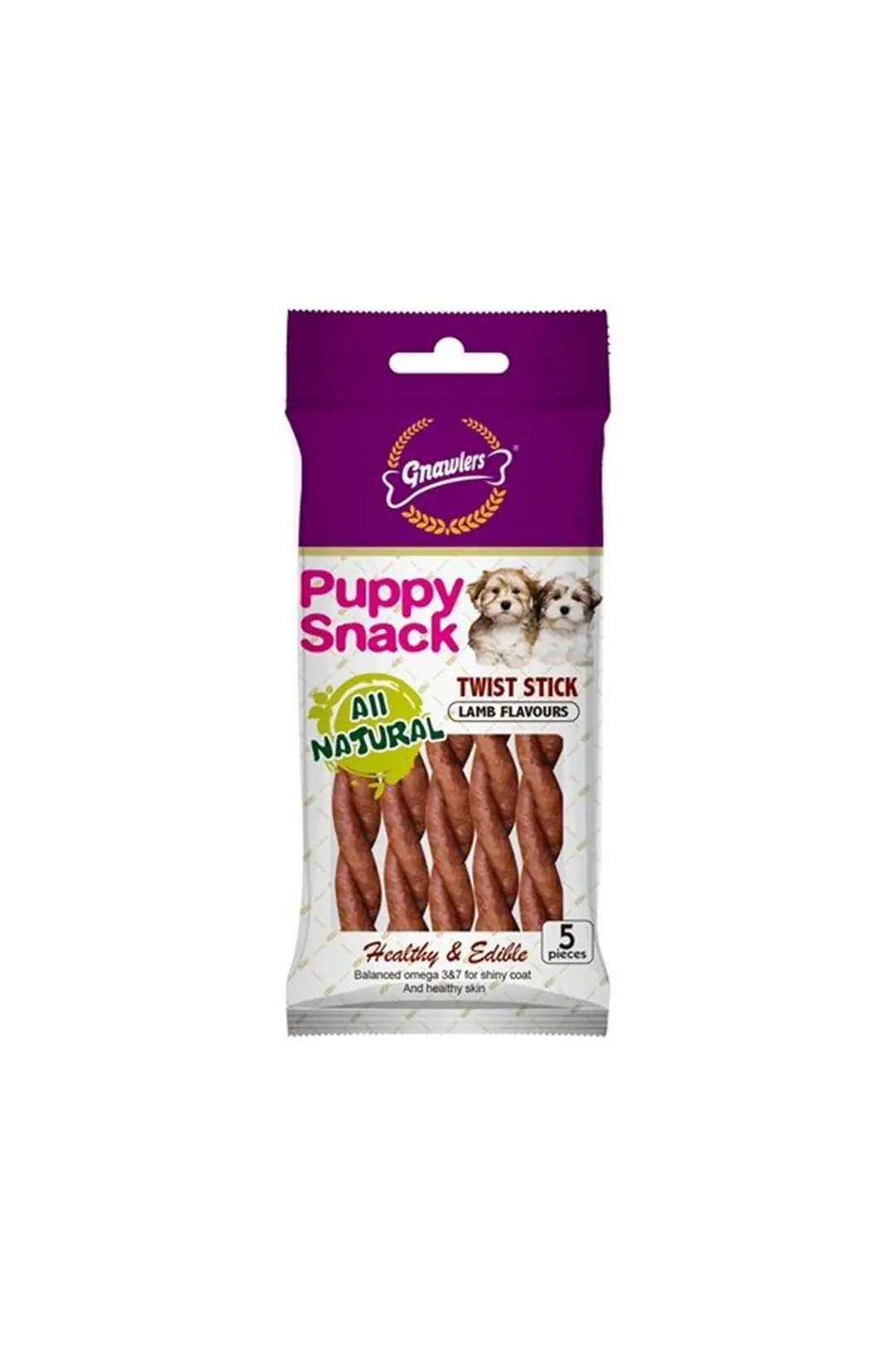 Ürün görseli: Gnawlers Puppy Kuzu Aromalı Yavru Köpek Ödül Maması 80gr [5'Lİ]