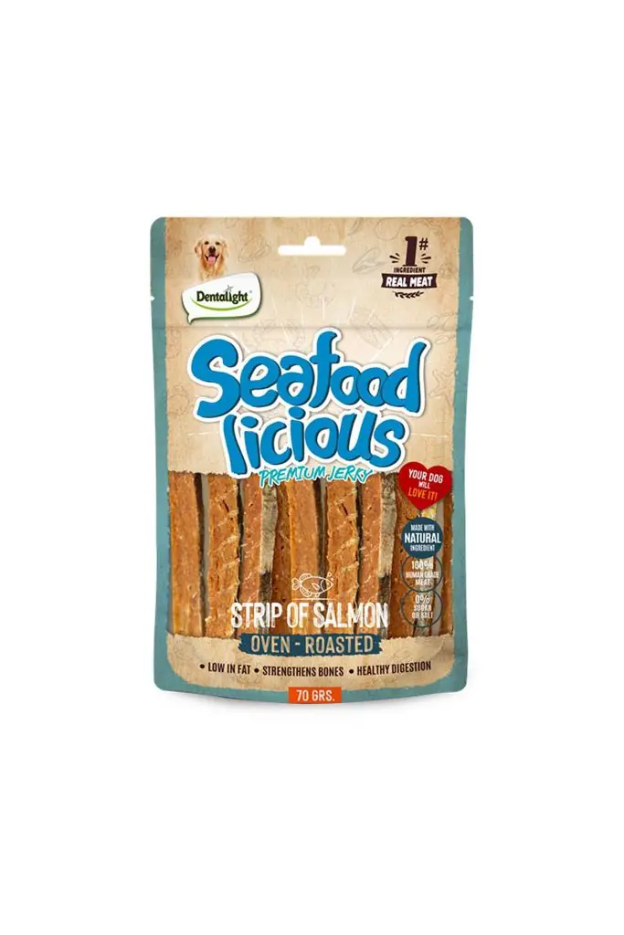 Ürün görseli: Dentalight Seafood Strip Somon Balıklı Köpek Ödül Çubuğu 70 Gr