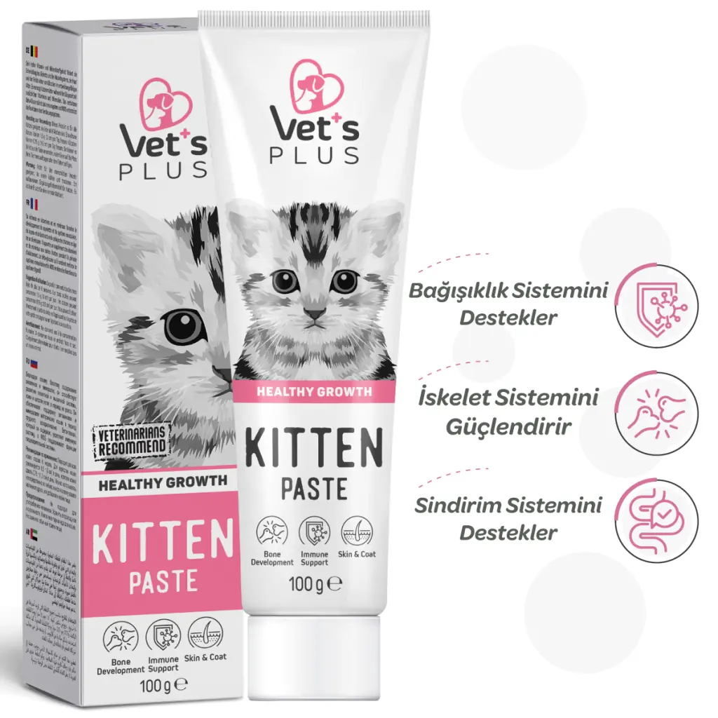 Ürün görseli: Vet's Plus Yavru ve Hamile Kediler için Multivitamin Malt Kedi Macunu 100gr