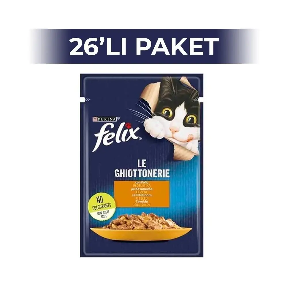 Ürün görseli: Felix Jöle İçinde Tavuklu Yetişkin Kedi Konservesi 85 gr 26 Adet