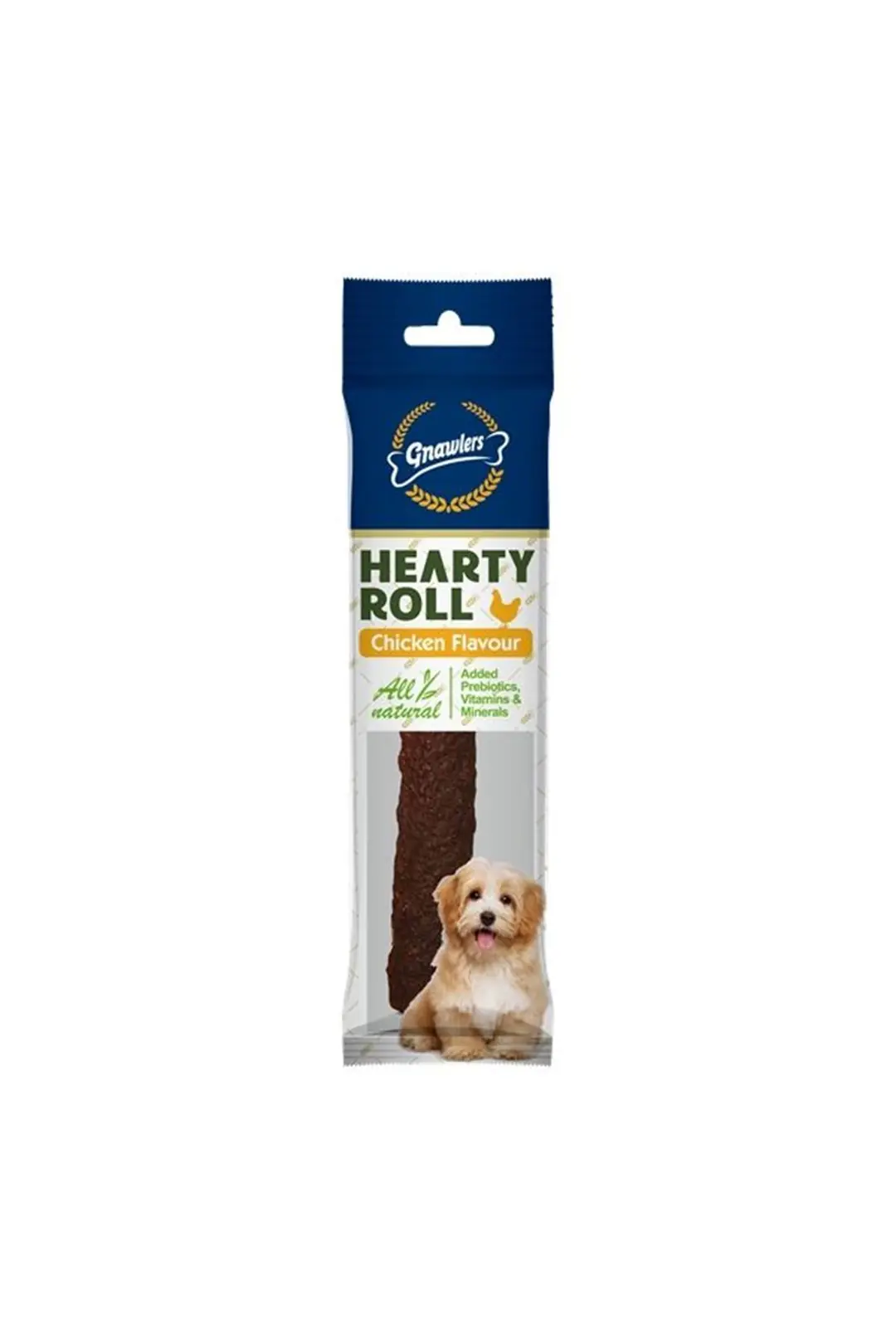 Ürün görseli: Gnawlers Hearty Roll Doğal Kolajen Tavuklu Köpek Ödül Kemiği 11.5cm 40gr