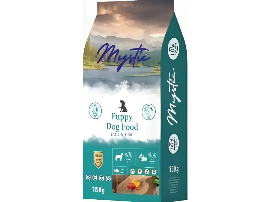 Ürün görseli: Mystic Az Tahıllı Kuzu Etli 15 kg Yavru Köpek Maması