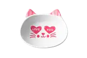"Love You" Kalp Desenli Seramik Mama ve Su Kabı
