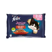 Felix Yaş Yavru Kedi Maması Multipack Junior Sığır Etli ve Tavuklu 4x85 gr