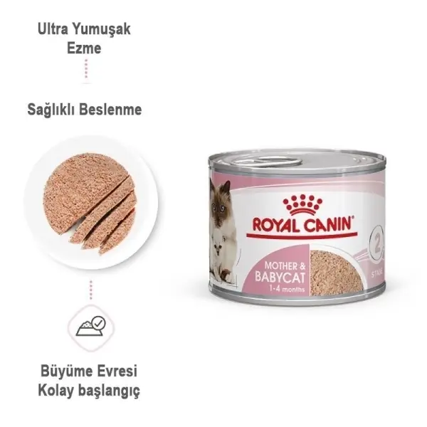 Ürün görseli: Royal Canin Mother & Babycat 195 gr Yavru Konserve Kedi Maması