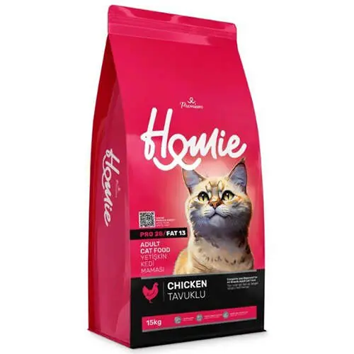 Ürün görseli: Homie Premium Tavuklu 15 kg Yetişkin Kedi Maması