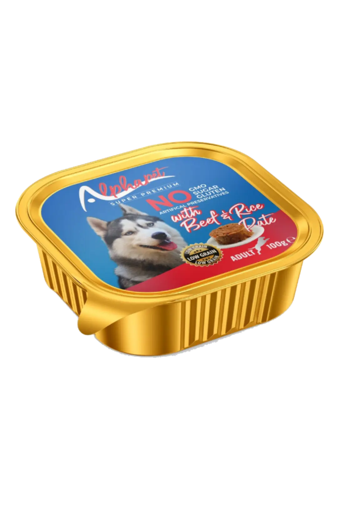 Ürün görseli: Alpha Alu Cup Yetişkin Köpek Ezme Biftekli 100 Gr 16'lı