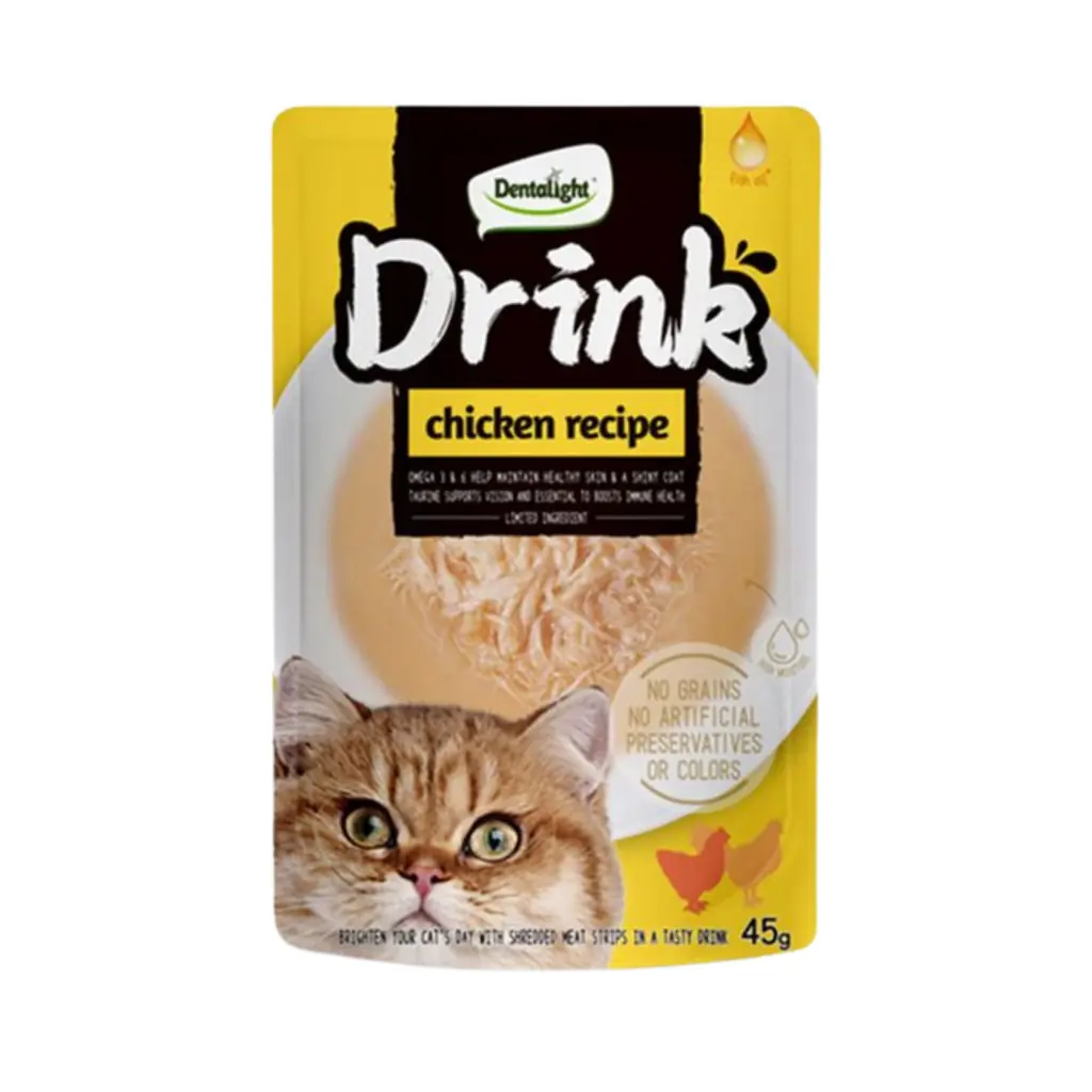 Ürün görseli: Dentalight Drink Tavuklu Kedi Çorbası 45gr 15'li