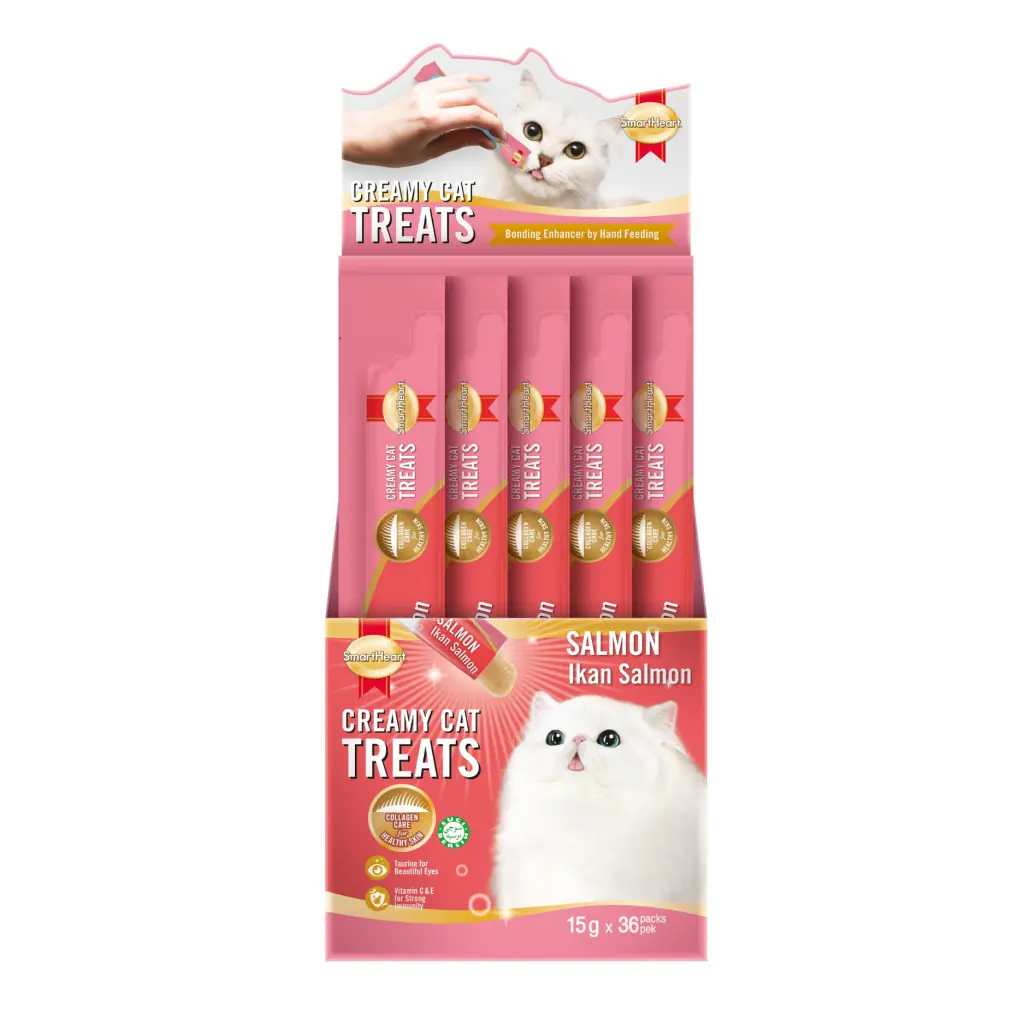 Ürün görseli: SmartHeart Krema Kedi Ödülü Somonlu (36x15 Gr)