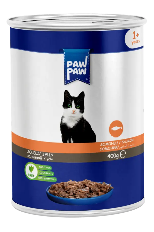 Ürün görseli: Pawpaw Joleli Somonlu Kedi Konserve 400GR 24'lü