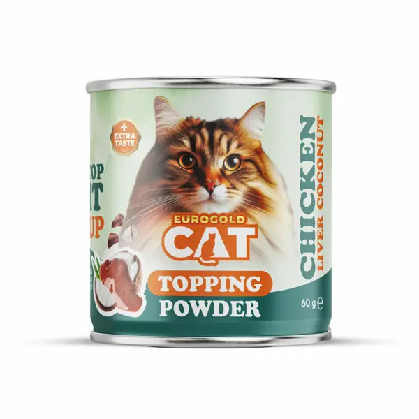 Ürün görseli: EuroGold Cat Topping Tavuk Ciğerli 60 Gr x 8 Adet