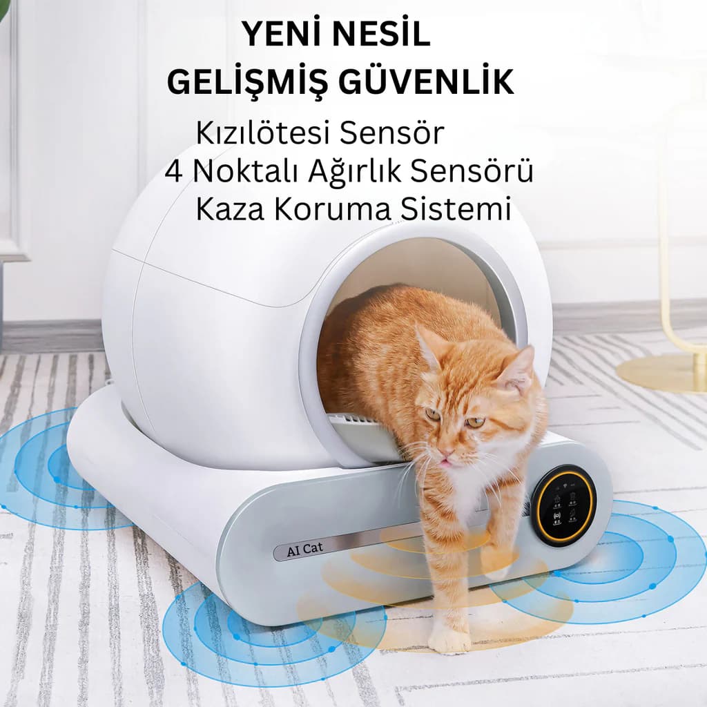 AI Cat Akıllı Kedi Tuvaleti / Kum Kabı