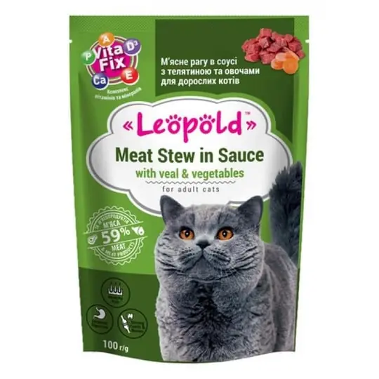 Ürün görseli: Leöpöld Pouch Dana Etli Püre Kedi Konservesi 100 gr