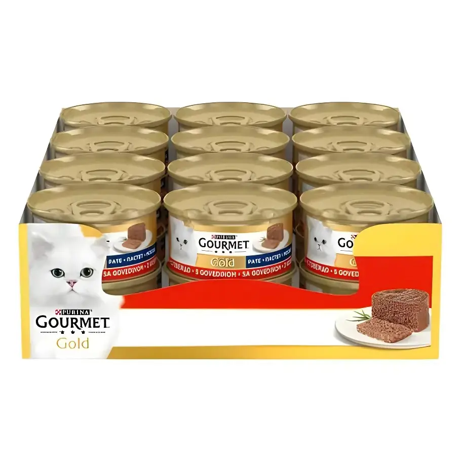 Ürün görseli: Gourmet Kıyılmış Sığır Etli 85 gr 24'lü Yetişkin Konserve Kedi Maması