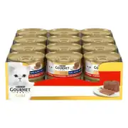 Gourmet Kıyılmış Sığır Etli 85 gr 24'lü Yetişkin Konserve Kedi Maması
