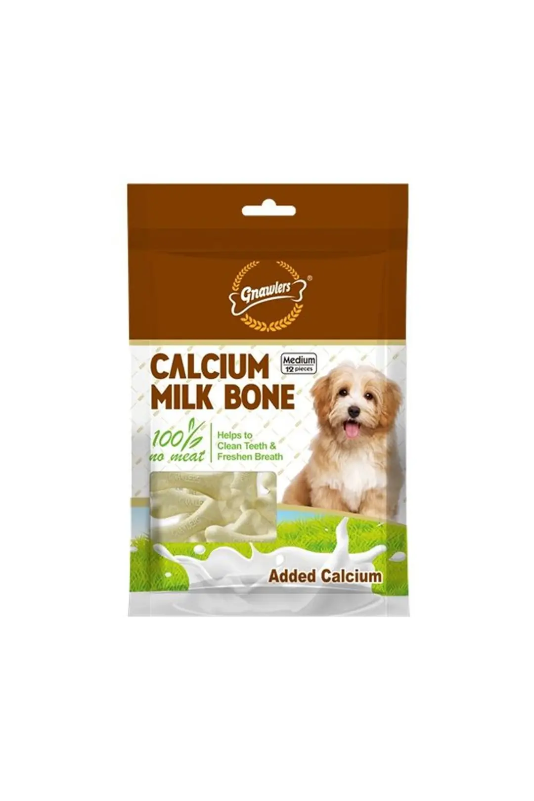 Ürün görseli: Gnawlers Kalsiyumlu Sütlü Köpek Ödül Kemiği 7.5cm (12'li) (M)
