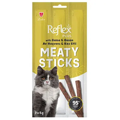 Ürün görseli: Reflex Cat Stick Av Hayvanı ve Kaz Etli - 35 Adet