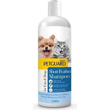 Ürün görseli: Petguard Kısa Tüylere Özel Sıvı Kedi-Köpek Şampuanı 400 ml