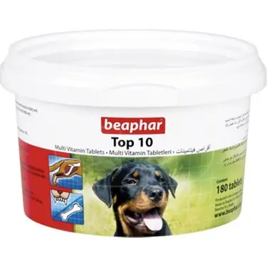 Ürün görseli: Beaphar Top 10 Köpek Multivitamin Tableti 180 Adet