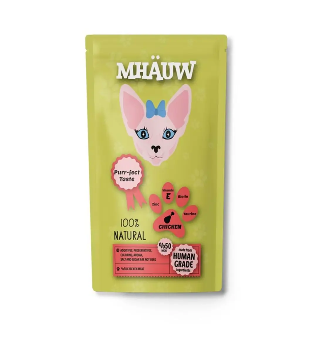 Ürün görseli: Mhauw Tavuklu Kedi Yaş Maması 80 gr x 30 Adet