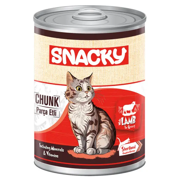 Ürün görseli: Snacky Chunk Konserve Kuzulu Sterilised Kedi 400 gr