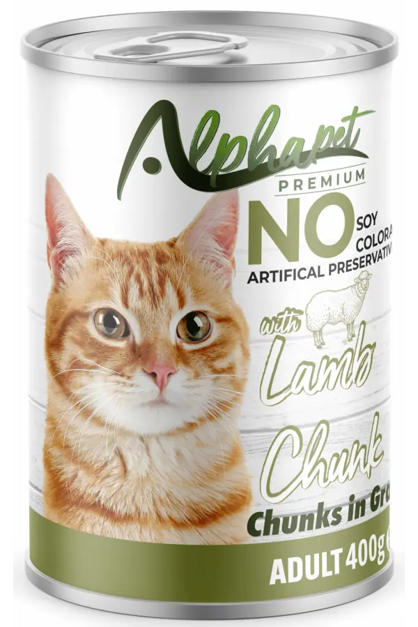 Ürün görseli: Alphapet Kuzulu Parça Etli Yetişkin Kedi Konserve 400