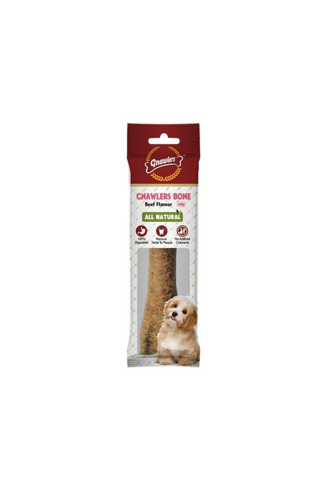Ürün görseli: Gnawlers Biftekli Köpek Ödül Kemiği 20cm [L]