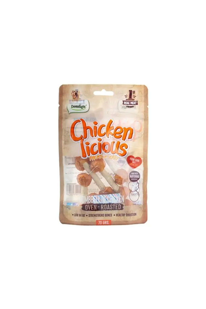 Ürün görseli: Dentalight Chicken Dumbell Tavuk Etli Köpek Ödül Dambılı 70 Gr